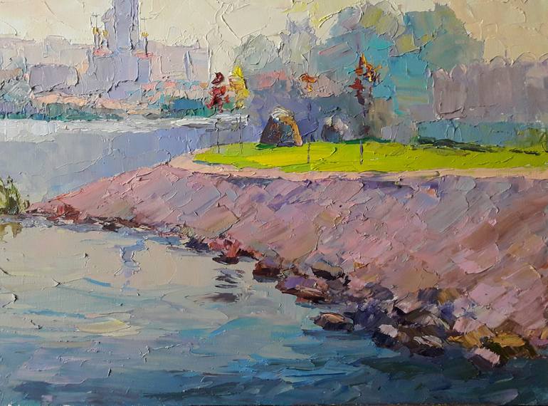 Original Impressionism Cities Painting by Boris Serdyuk
