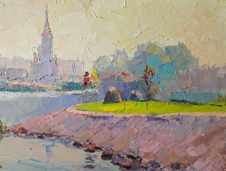 Original Impressionism Cities Painting by Boris Serdyuk