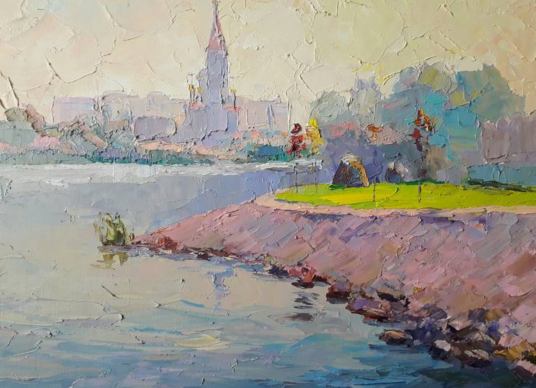 Original Impressionism Cities Painting by Boris Serdyuk