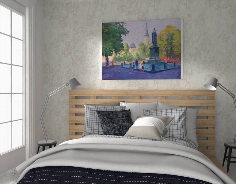 Original Impressionism Cities Painting by Boris Serdyuk