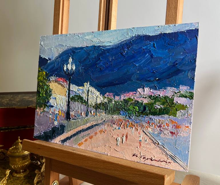 Original Impressionism Cities Painting by Andrii Zhyvodorov