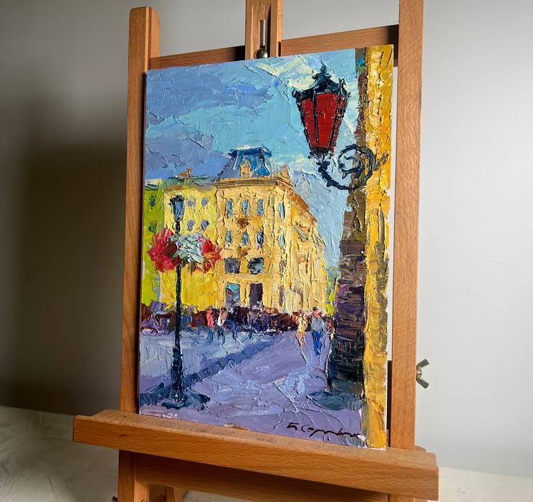 Original Impressionism Cities Painting by Andrii Zhyvodorov