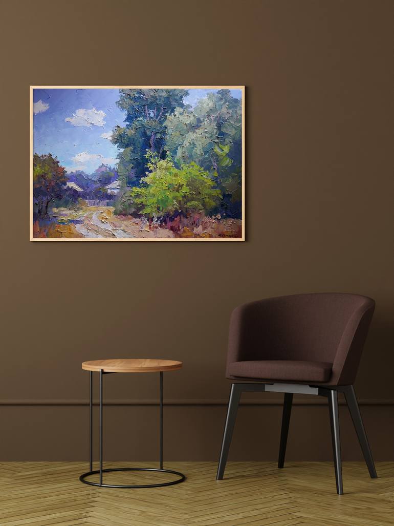 Original Impressionism Rural Life Painting by Boris Serdyuk
