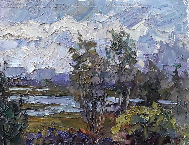 Original Impressionism Landscape Painting by Boris Serdyuk