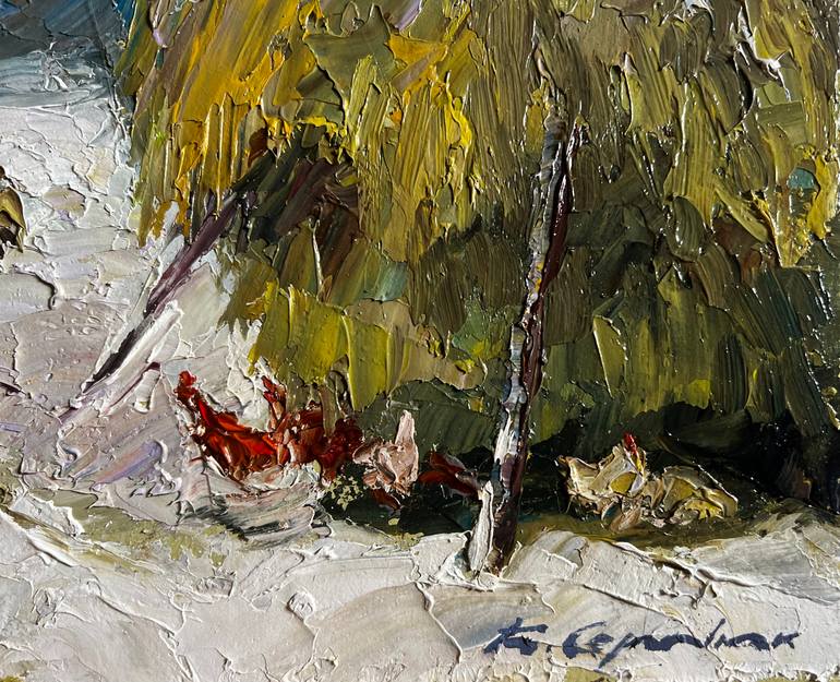 Original Impressionism Rural Life Painting by Boris Serdyuk