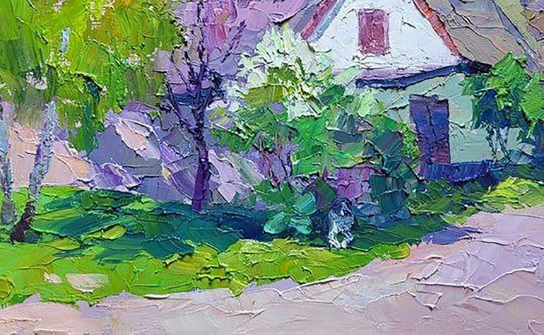 Original Impressionism Rural Life Painting by Boris Serdyuk