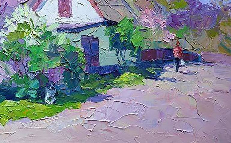 Original Impressionism Rural Life Painting by Boris Serdyuk