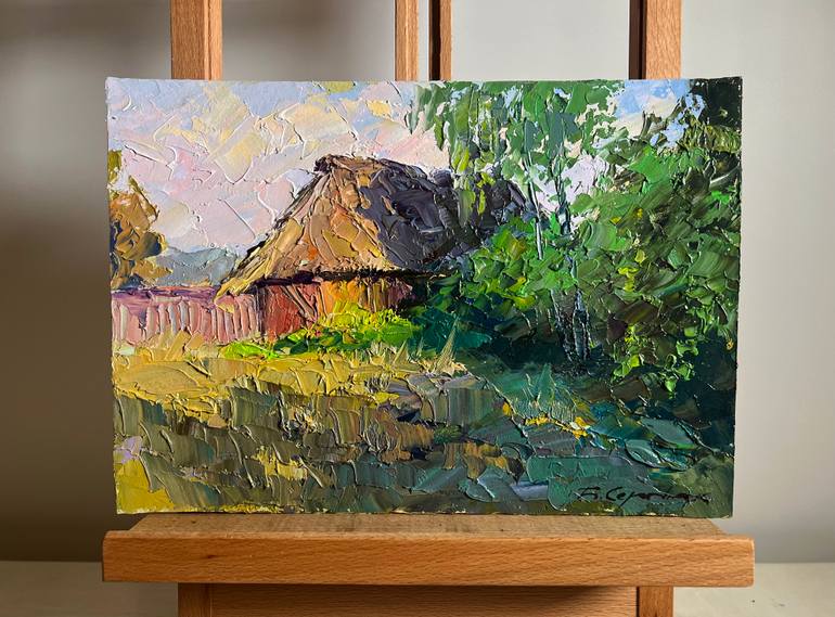 Original Impressionism Rural Life Painting by Boris Serdyuk