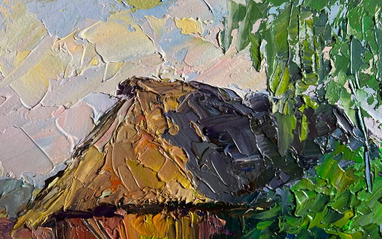 Original Impressionism Rural Life Painting by Boris Serdyuk