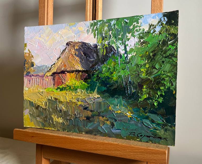 Original Impressionism Rural Life Painting by Boris Serdyuk