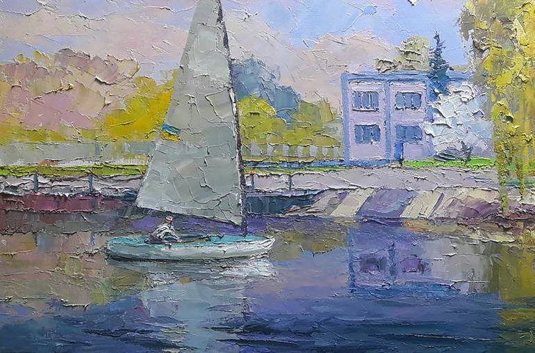Original Impressionism Cities Painting by Boris Serdyuk