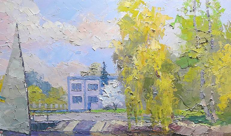 Original Impressionism Cities Painting by Boris Serdyuk