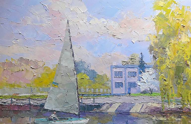 Original Impressionism Cities Painting by Boris Serdyuk
