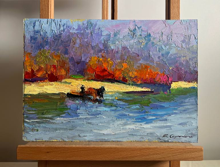 Original Impressionism Landscape Painting by Boris Serdyuk