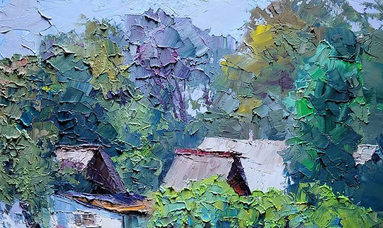 Original Impressionism Rural Life Painting by Andrii Zhyvodorov