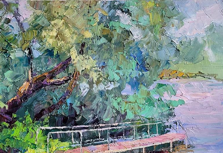 Original Impressionism Landscape Painting by Andrii Zhyvodorov