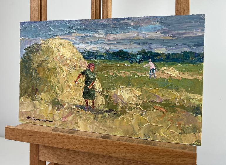 Original Impressionism Rural Life Painting by Andrii Zhyvodorov