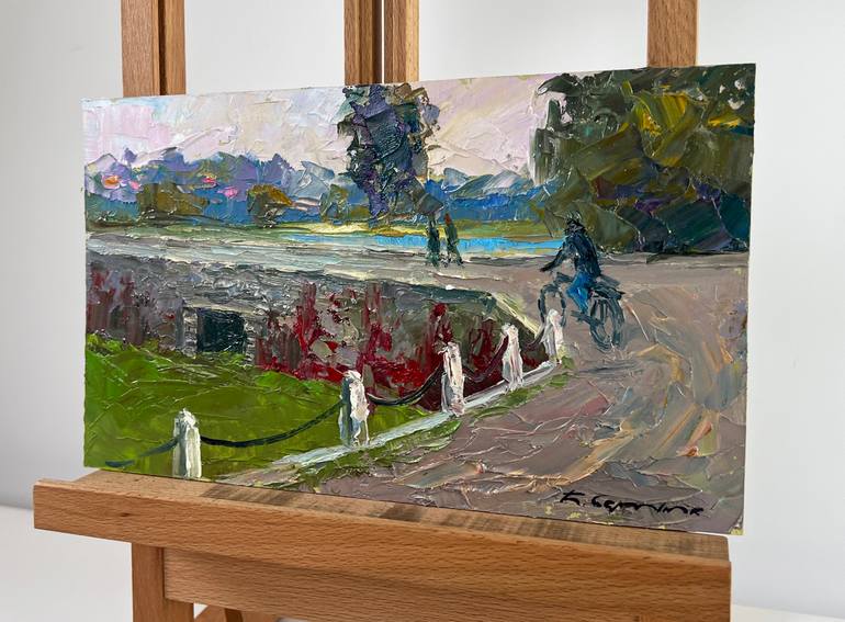 Original Impressionism Cities Painting by Andrii Zhyvodorov