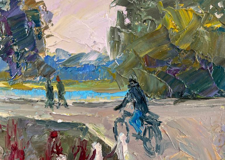 Original Impressionism Cities Painting by Andrii Zhyvodorov