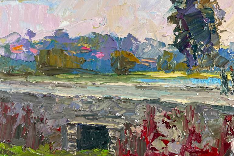 Original Impressionism Cities Painting by Andrii Zhyvodorov