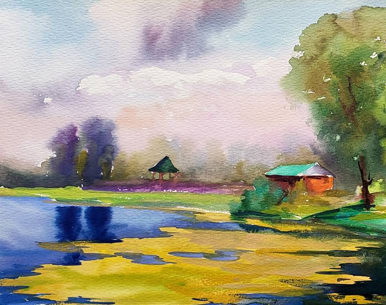 Original Impressionism Landscape Painting by Andrii Zhyvodorov
