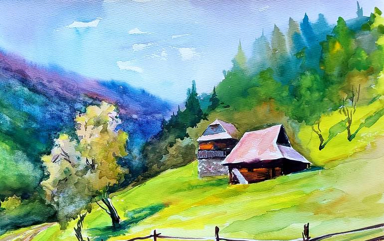 Original Impressionism Landscape Painting by Andrii Zhyvodorov