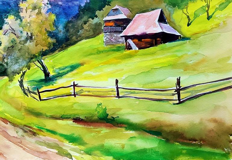 Original Impressionism Landscape Painting by Andrii Zhyvodorov