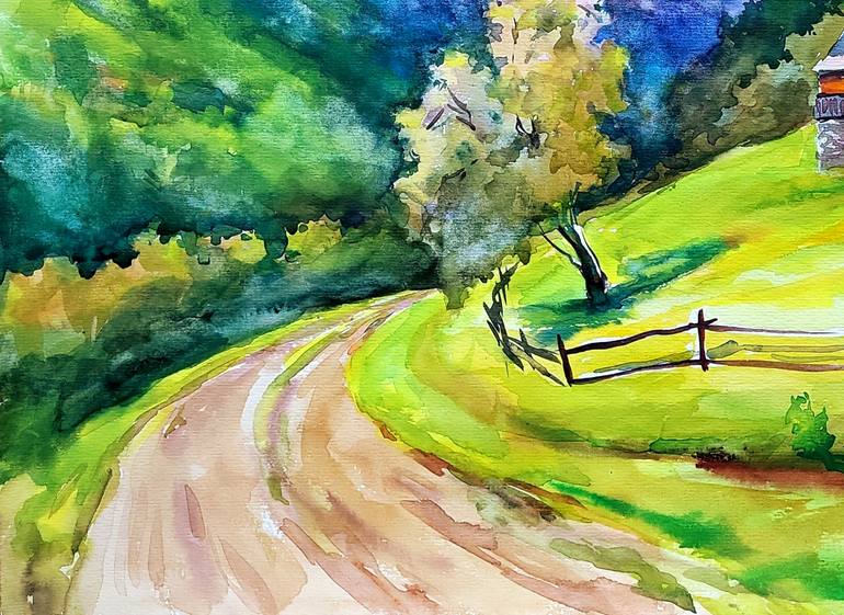 Original Impressionism Landscape Painting by Andrii Zhyvodorov