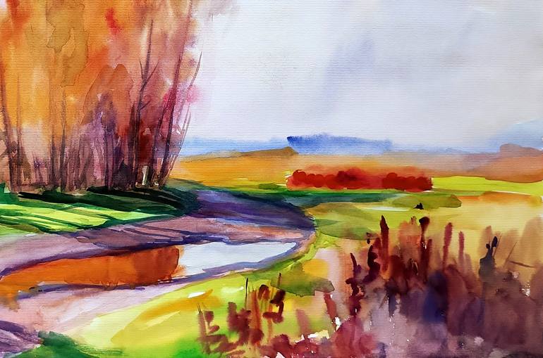Original Impressionism Landscape Painting by Boris Serdyuk