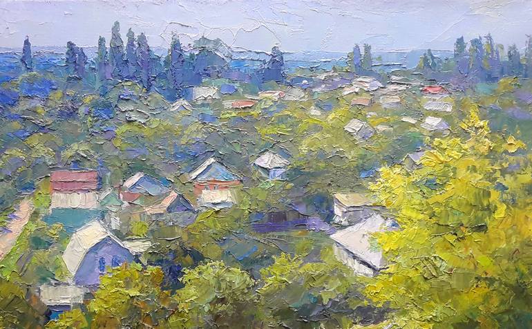 Original Impressionism Rural Life Painting by Andrii Zhyvodorov