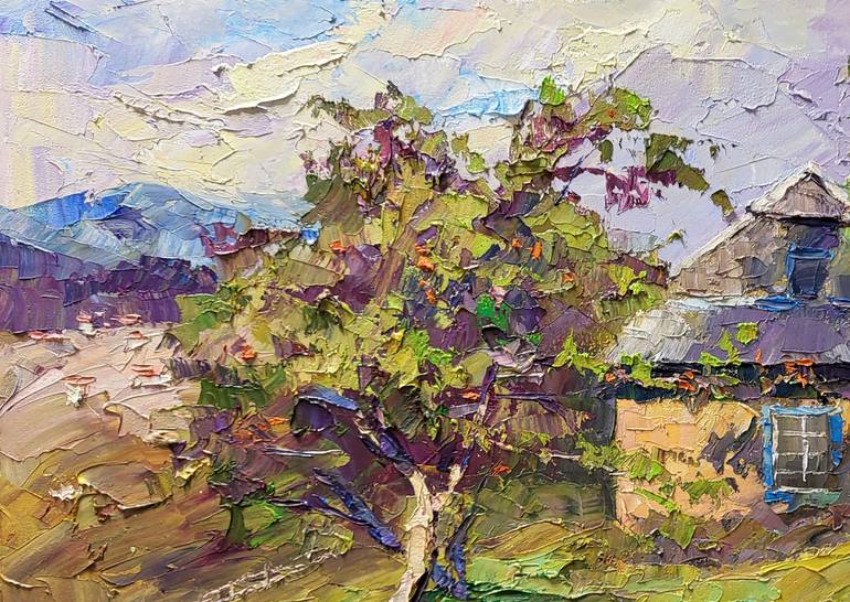 Original Impressionism Rural Life Painting by Andrii Zhyvodorov