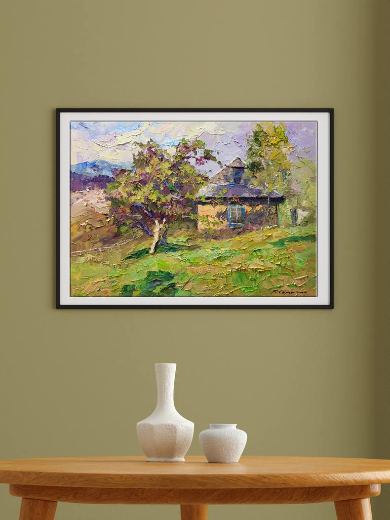 Original Impressionism Rural Life Painting by Andrii Zhyvodorov