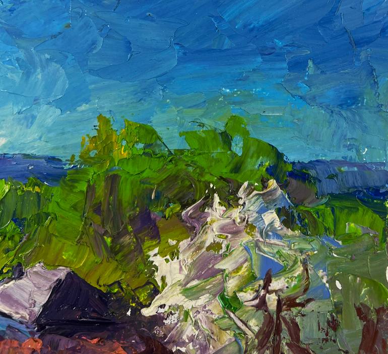 Original Impressionism Rural Life Painting by Boris Serdyuk