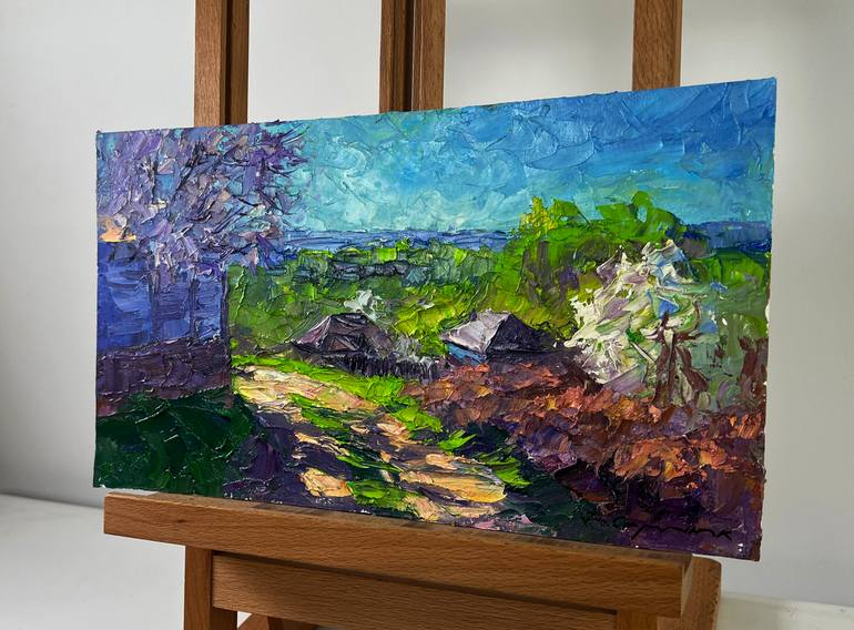 Original Impressionism Rural Life Painting by Boris Serdyuk