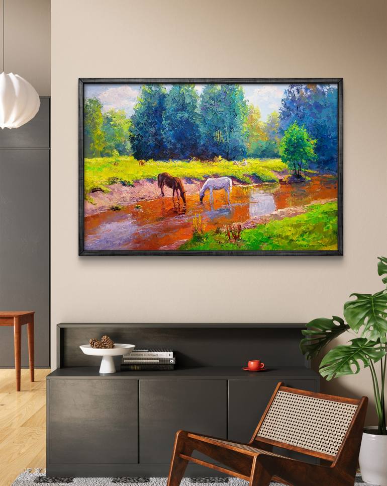 Original Impressionism Landscape Painting by Boris Serdyuk