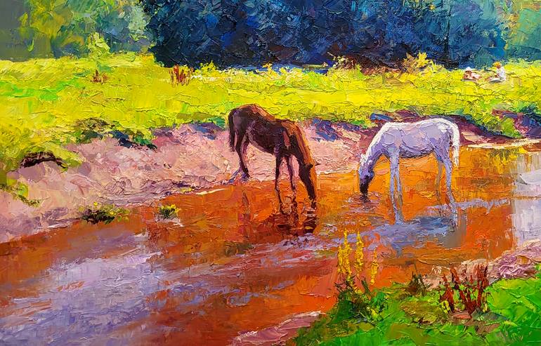 Original Impressionism Landscape Painting by Boris Serdyuk