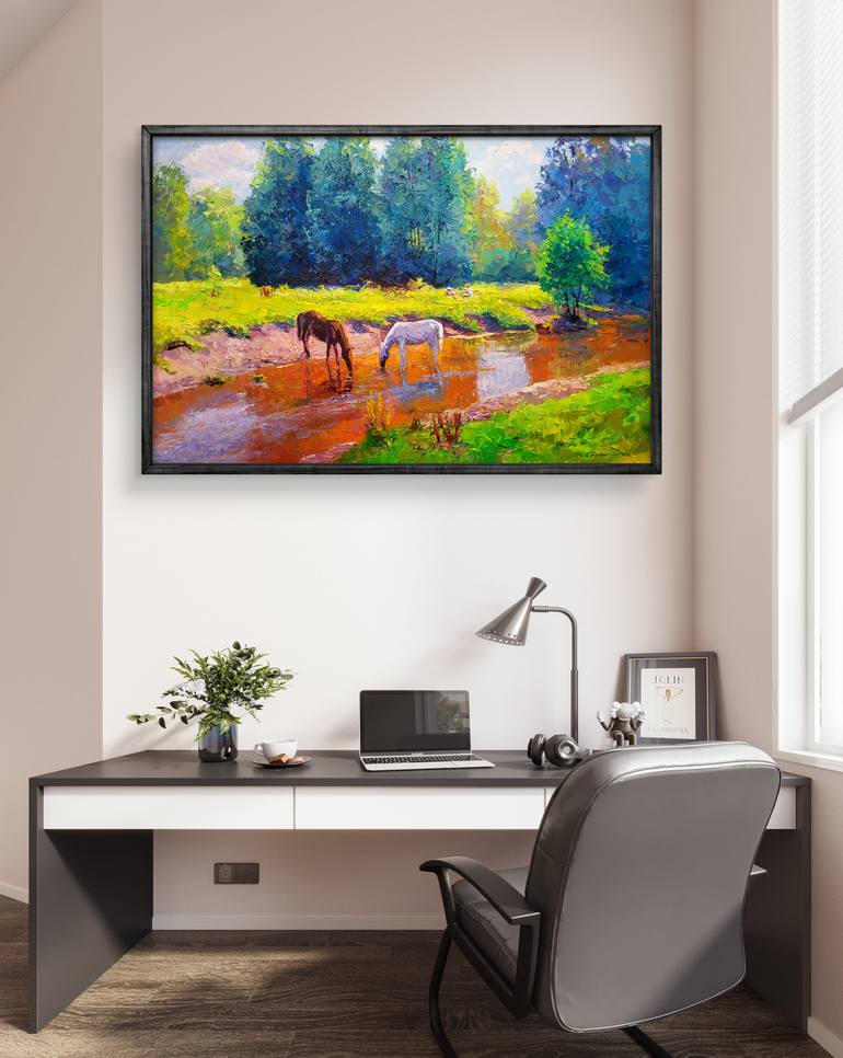 Original Impressionism Landscape Painting by Boris Serdyuk
