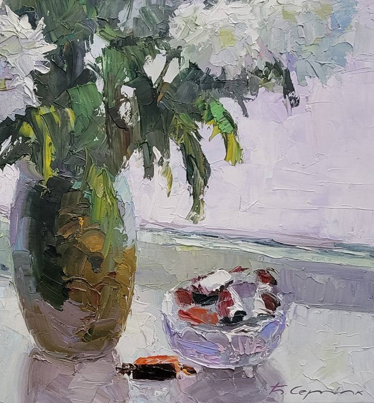 Original Impressionism Still Life Painting by Boris Serdyuk