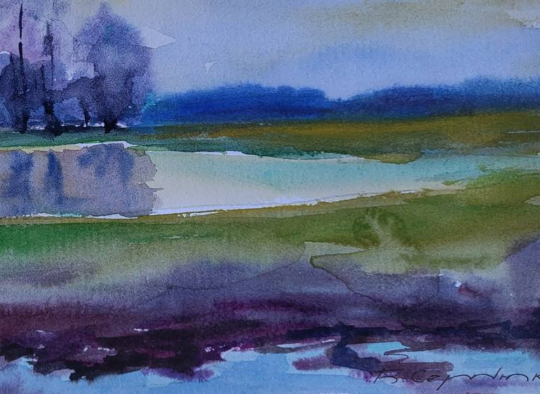 Original Impressionism Landscape Painting by Andrii Zhyvodorov