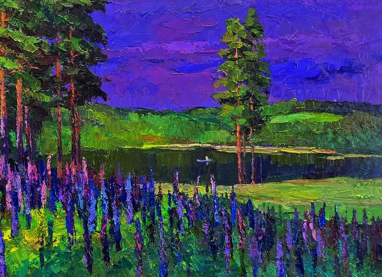 Original Impressionism Landscape Painting by Boris Serdyuk
