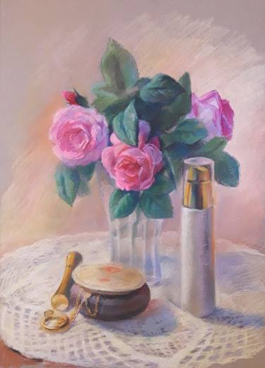 Pastel painting Tea roses Serdyuk Boris Petrovich thumb