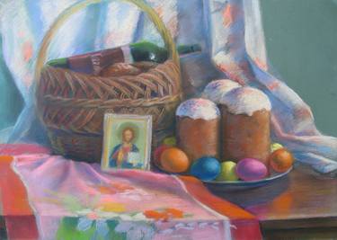Pastel painting On Easter Serdyuk Boris Petrovich thumb
