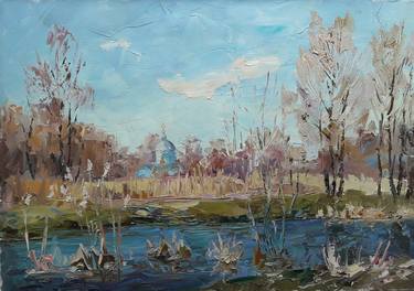 Oil painting River Yezuch Serdyuk Boris Petrovich thumb
