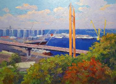 Oil painting Odessa port Serdyuk Boris Petrovich thumb