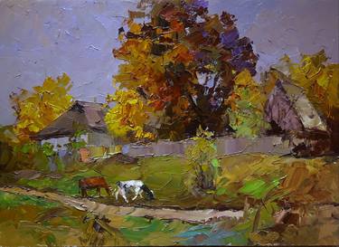Oil painting Rural landscape Serdyuk Boris Petrovich thumb