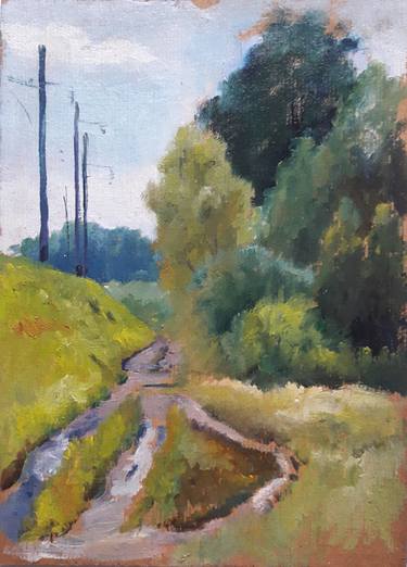 Oil painting Railway mound Serdyuk Boris Petrovich thumb