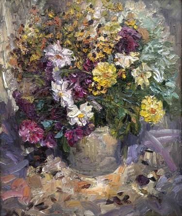 Original Floral Painting by Aruuke Sydygaly kyzy