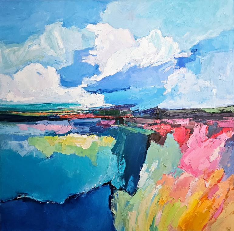 Landscape #49 Painting by Margarita Manoli | Saatchi Art Guatemala