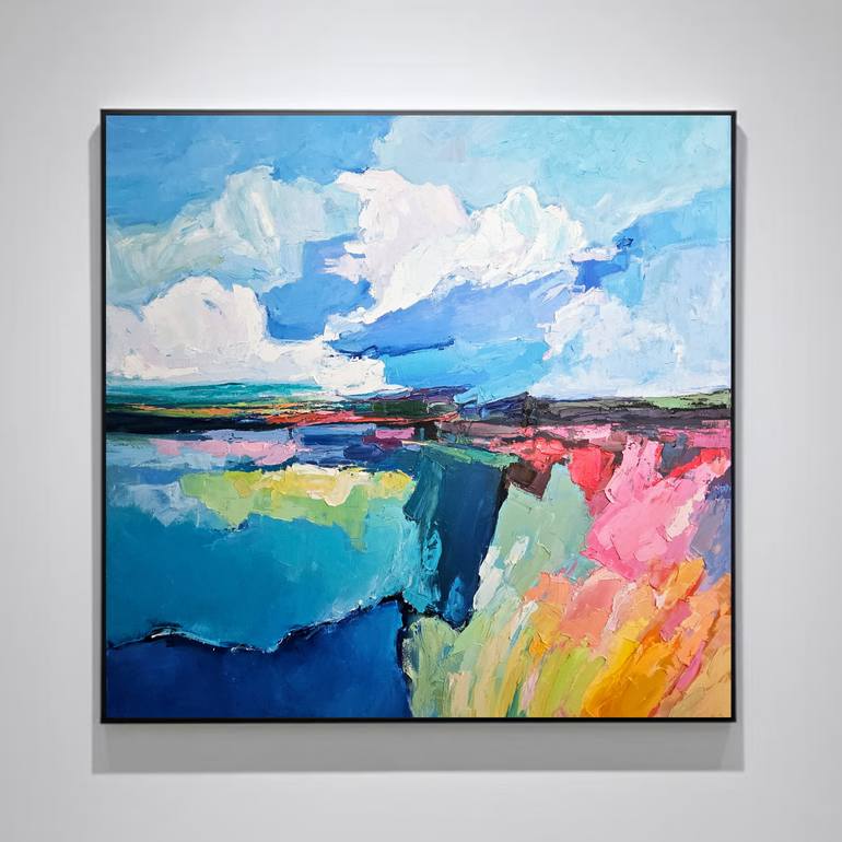 Landscape #49 Painting by Margarita Manoli | Saatchi Art Guatemala