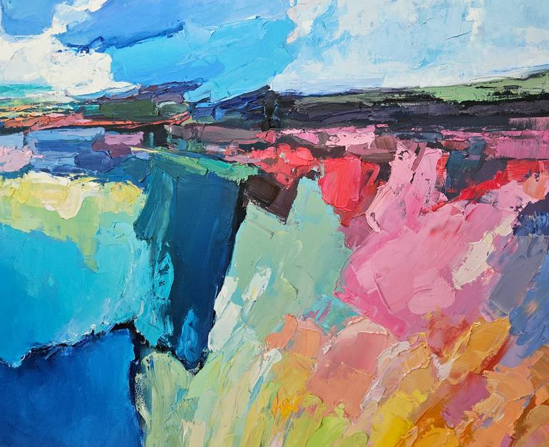 Landscape #49 Painting by Margarita Manoli | Saatchi Art Guatemala